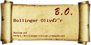 Bollinger Olivér névjegykártya